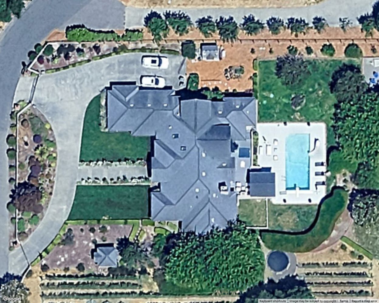 California house satellite view before devices and cable routes are added